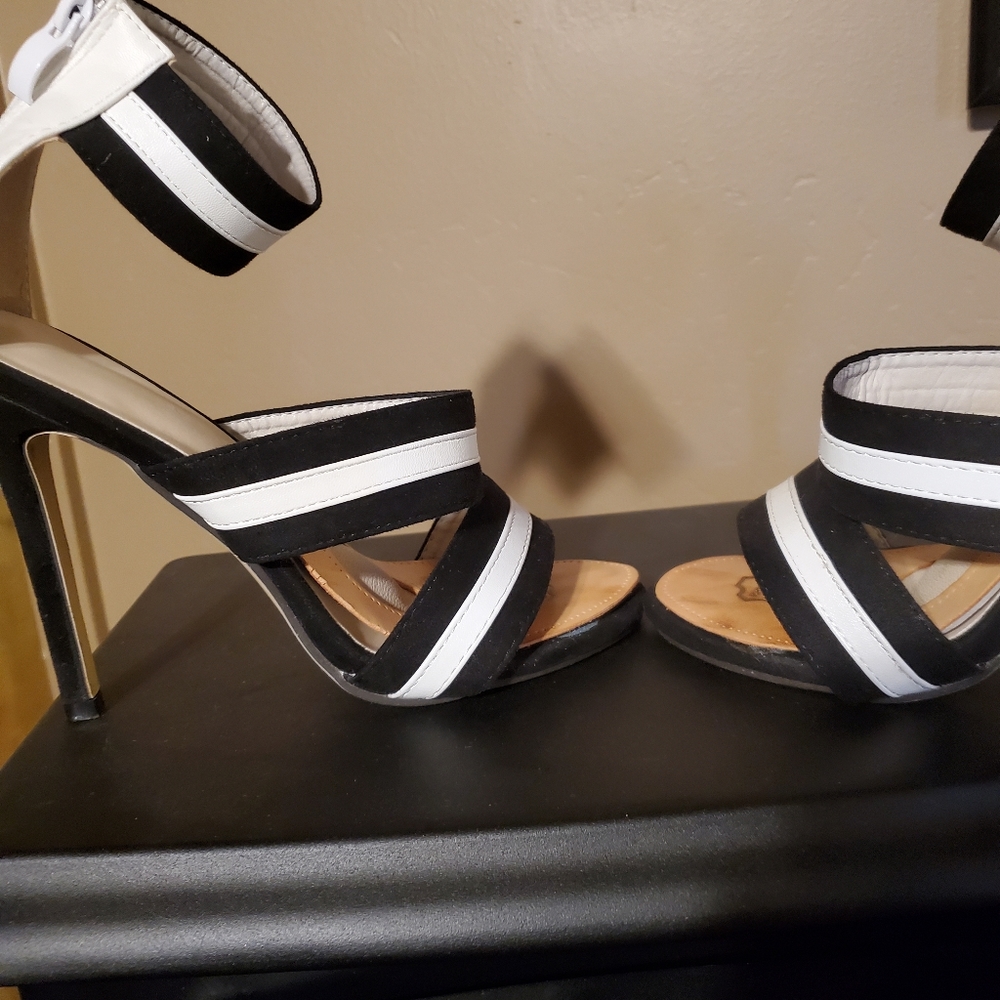 Black and white stilettos